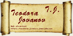 Teodora Jovanov vizit kartica